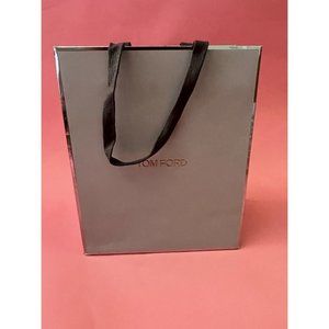Tom Ford Reusable Shopping Paper Bag Gift Silver  10" x 8.5" x 4.5"